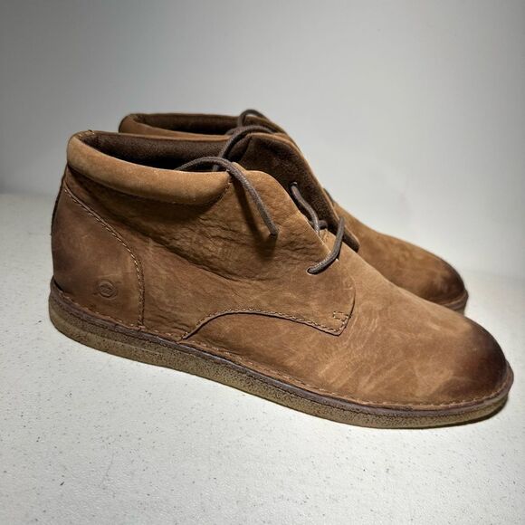 Born Brown Leather Lace Up Chukka Boots Men's 9 - Picture 2 of 8